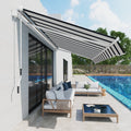Manual Patio Awning - 4 x 3m Aluminium Retractable Sun Shade Outsunny