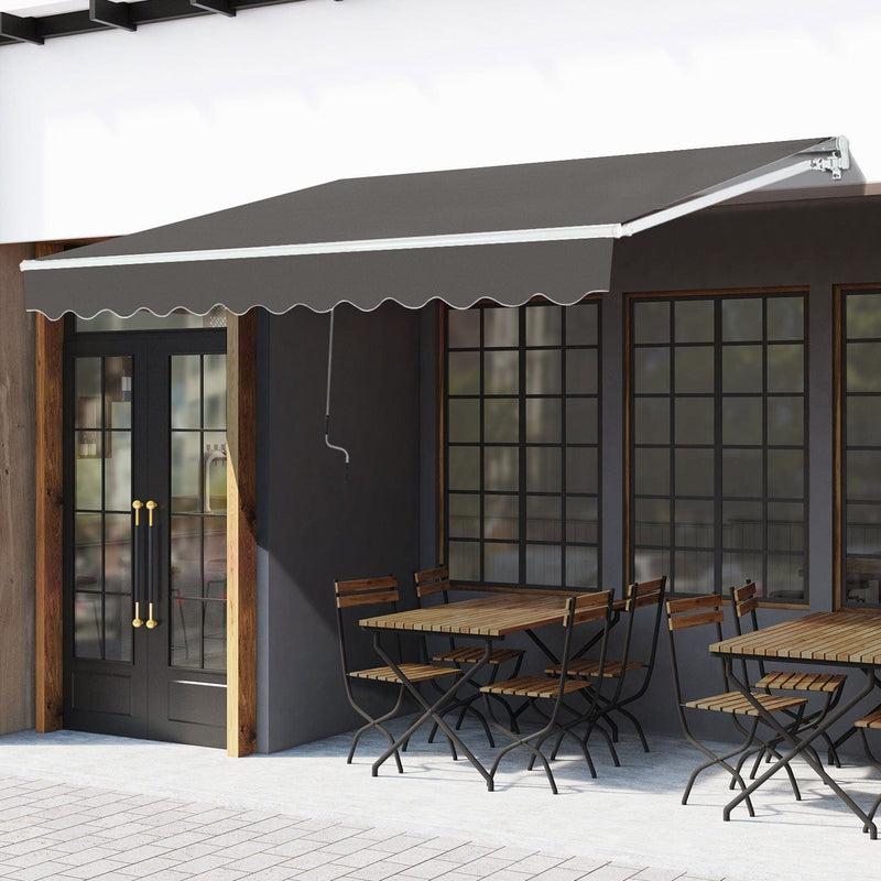 Awning For Patio - Manual Hand Crank 3 x 2m Aluminium Frame