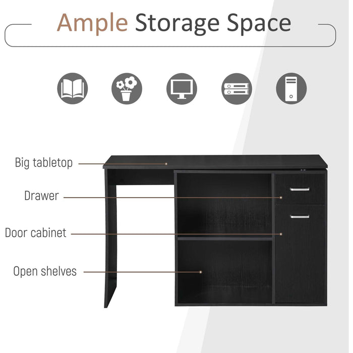 Black Corner Computer Desk with Storage