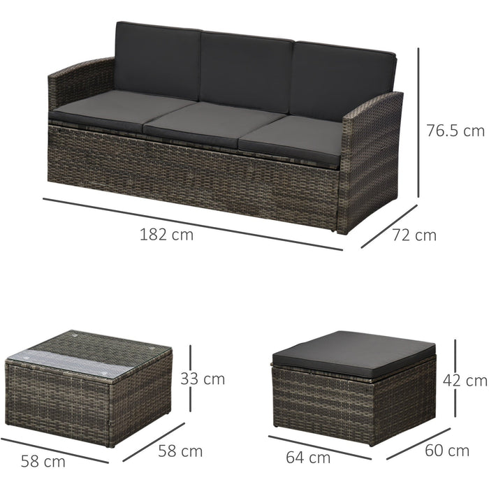 Outdoor Rattan Corner Sofa with Coffee Table