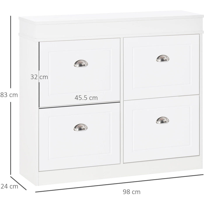 White Shoe Cabinet With Doors