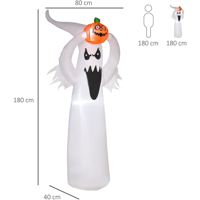 6FT LED Halloween Inflatable Ghost & Pumpkin, Outdoor