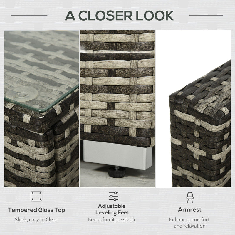 4 Seater Outdoor Rattan Sofa Set with Coffee Table, Cushions