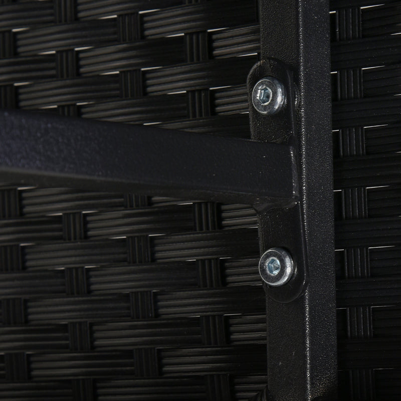 10 Seater Outdoor Dining Set with Stools & Table, Black Rattan