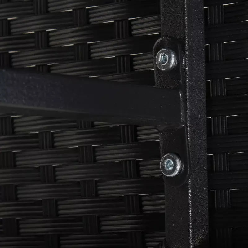 10 Seater Outdoor Dining Set with Stools & Table, Black Rattan