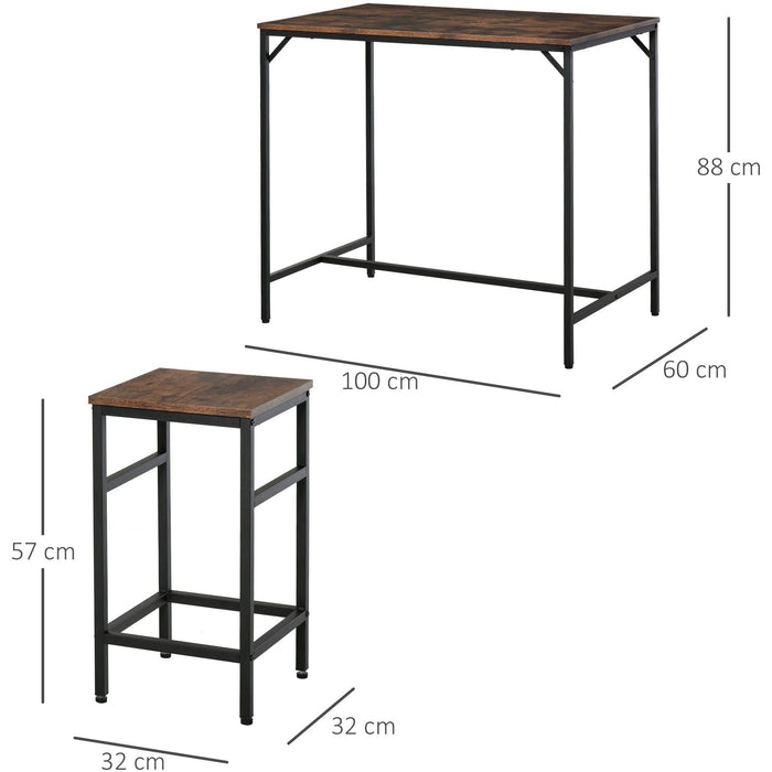 5pc Industrial Bar Table and Stool Set