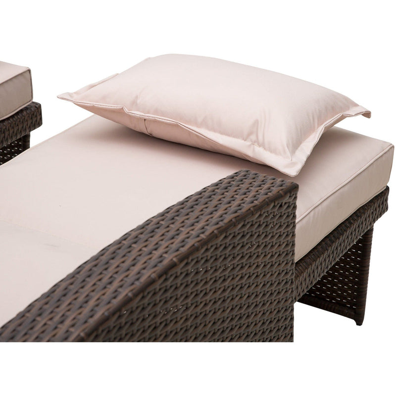 Rattan Lounger Set, Reclining Armchairs With Footstools