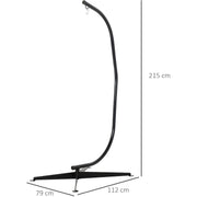 Outsunny Hanging Hammock Stand Hammock Chair Stand C Stand Steel Heavy Duty Stand for Air Porch Swing Chair Indoor Outdoor (Only Construction) Outsunny