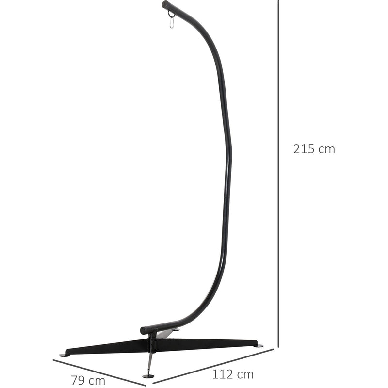 Outsunny Hanging Hammock Stand Hammock Chair Stand C Stand Steel Heavy Duty Stand for Air Porch Swing Chair Indoor Outdoor (Only Construction) Outsunny