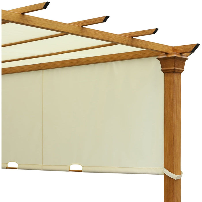 Metal Pergola With Retractable Roof, 3 x 3m, Beige