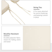 Outsunny Seat Pads, 45x45cm, Cream (Set of 2) Outsunny