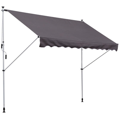 Manual Patio Awning, Retractable, 3 x 1.5m, Beige Outsunny