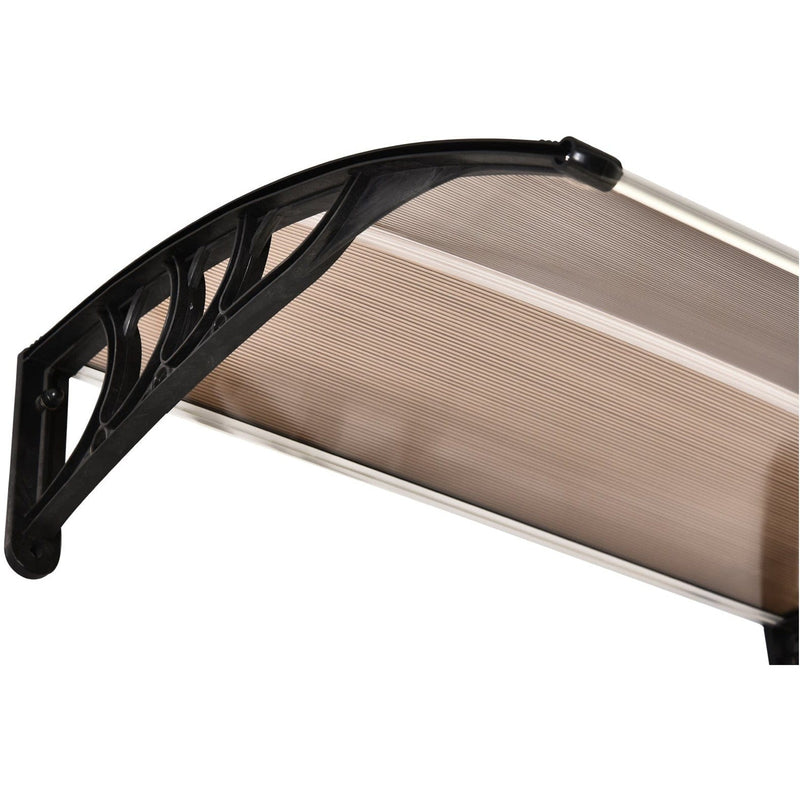Polycarbonate Porch Door Canopy, Aluminium, 120 x 75cm