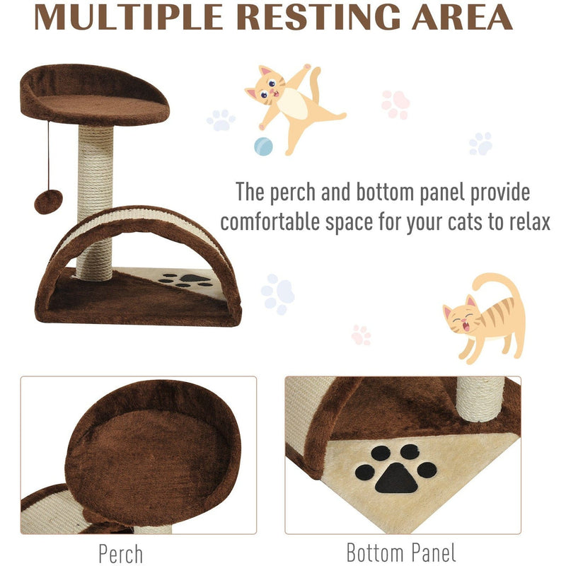 Cat Tree w/ Scratching Post, Activity Centre, Perch, Brown