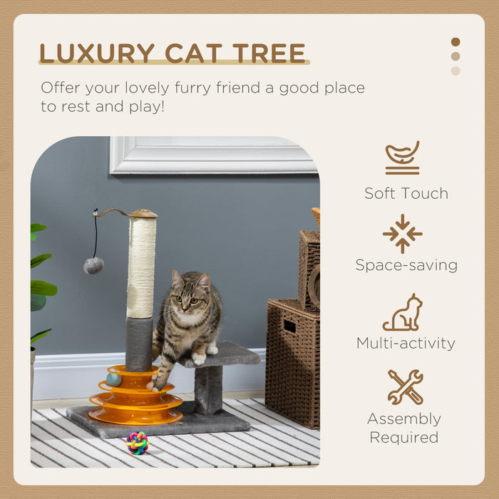 Grey Cat Activity Tower with Toy (56cm)