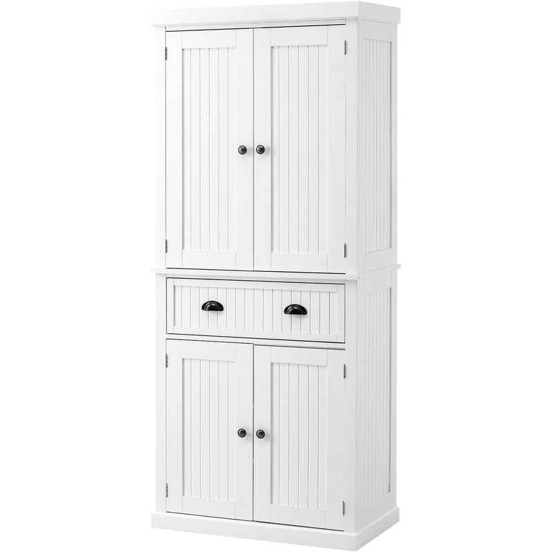 Traditional White Kitchen Cupboard With Shelves