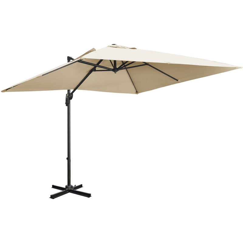 2.7x2.7m Cantilever Parasol - Cream/White
