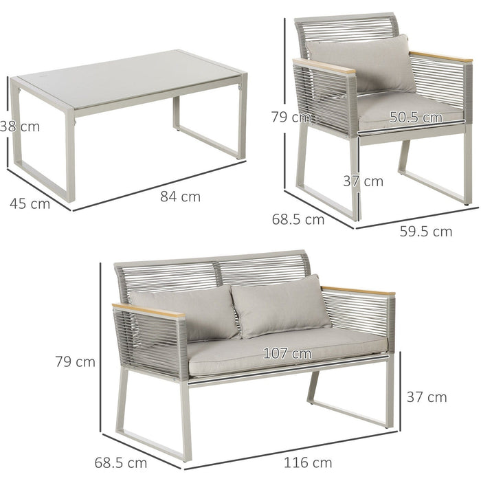 Contemporary Garden Sofa and Table Set