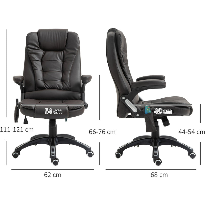 Brown High-Back Massage Executive Chair with Tilt