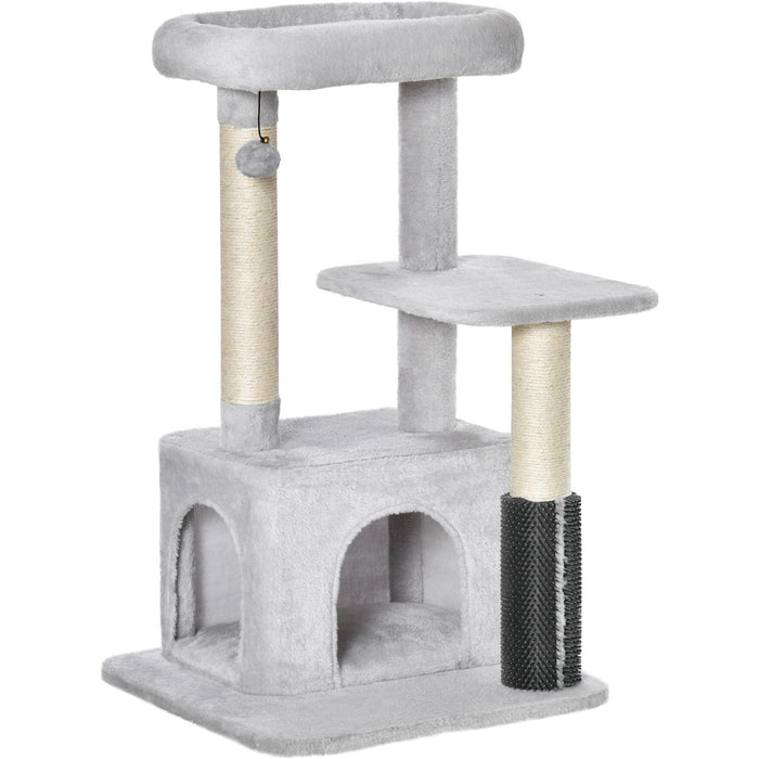 Cat Tree Tower, Sisal Post, Massage Toy, 48x48x80cm, Grey