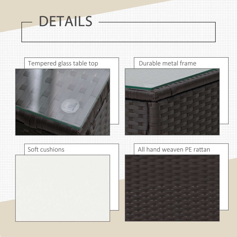 2 Seater Rattan Bistro Set with Cover