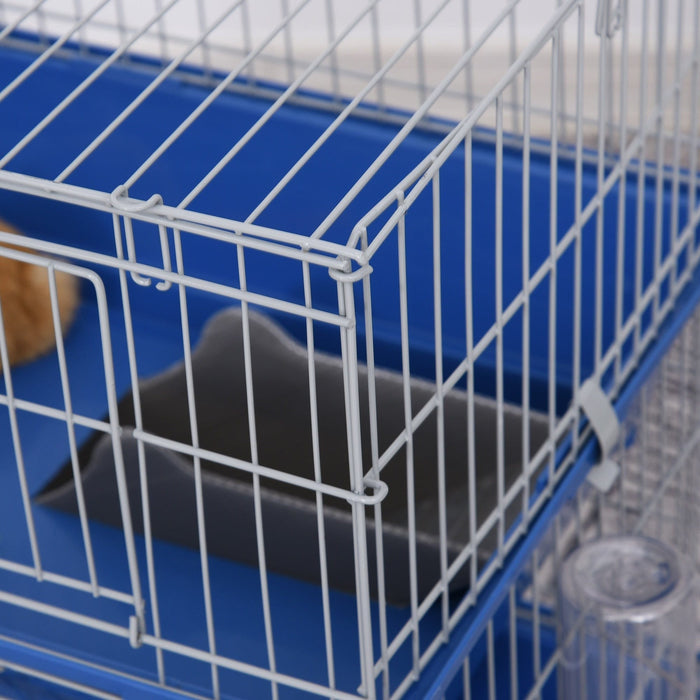 Metal 2 Tier Guinea Pig Hutch, Blue