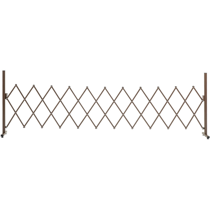 Outsunny Expanding Trellis Fence Freestanding Movable Fence Foldable Garden Screen Panel Aluminum, 300cm x 103.5 cm, Dark Brown Outsunny