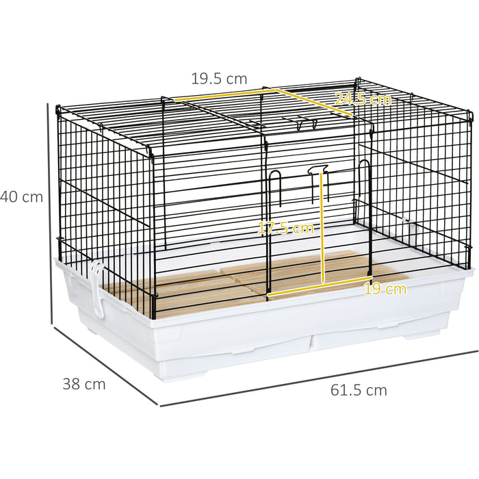 Small Animal Cage with Wood Floor (61.5x38x40cm)