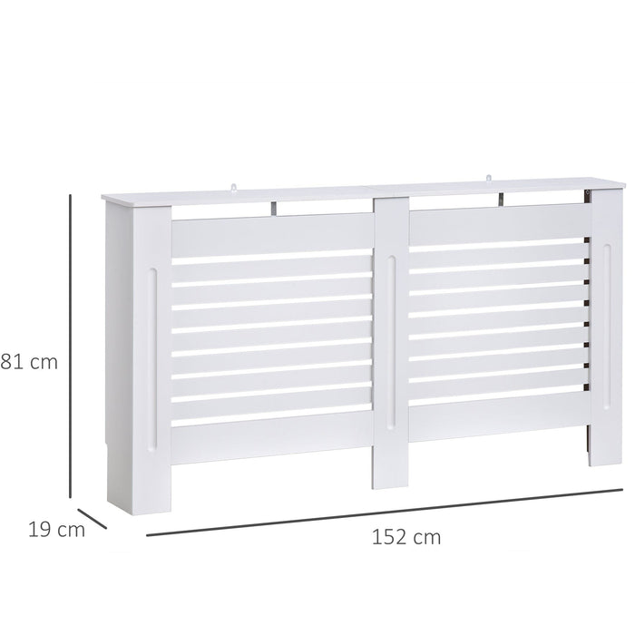 Long Radiator Cover, White, L152 x W19 x H81 cm