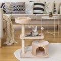 3-Tier Sisal Rope Cat Scratching Post w/ Toys Pawhut