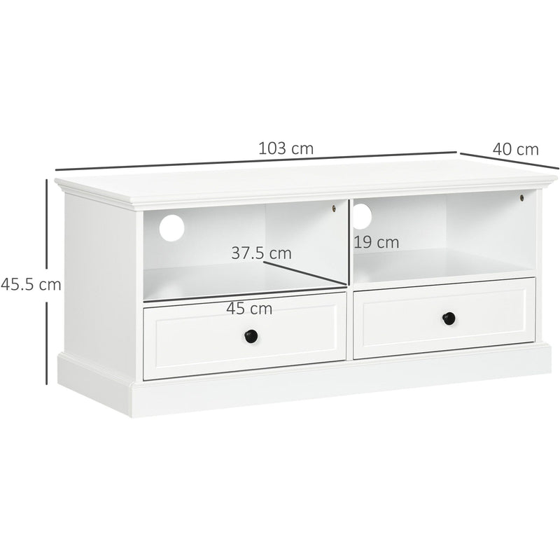 TV Unit, up to 45", Drawers/Shelves, White