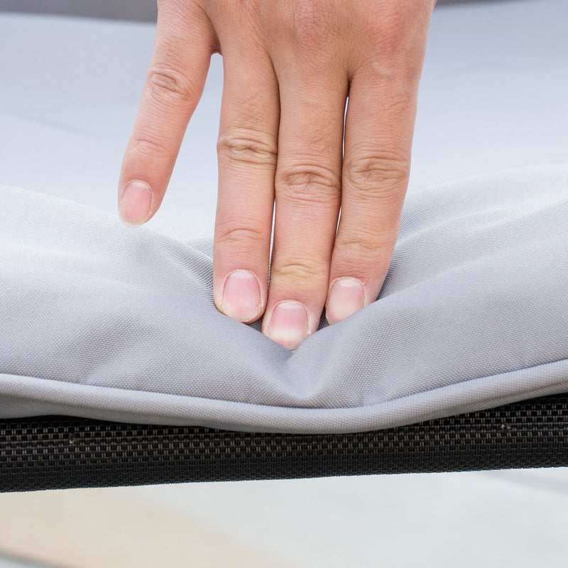 Outdoor 6 Seater Dining Set With Cushions - Black/Grey