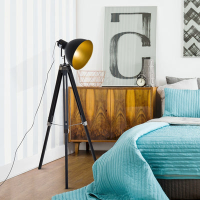 Industrial Tripod Floor Lamp Homcom