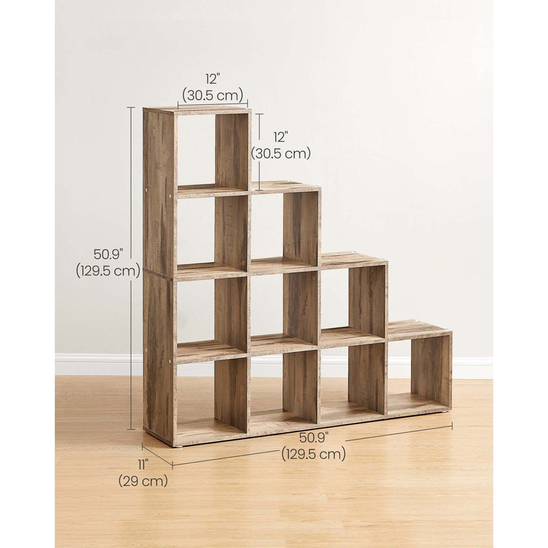 Vasagle 10 Cube Storage Unit Camel Brown