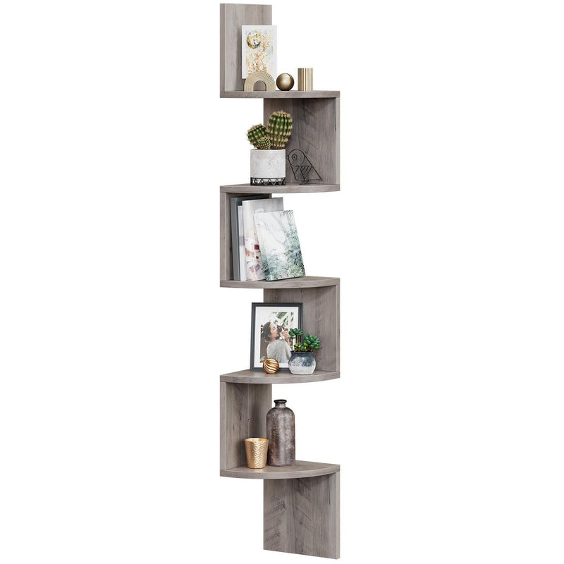 Grey Wall Mounted Corner Shelves by Vasagle -  Perfect for smaller rooms with limited floor space