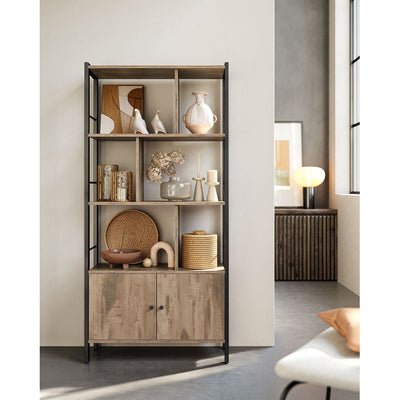 Vasagle Large Modern Bookcase With Cupboard For Living Room or Home Office
