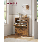 Narrow Hallway Shoe Storage Cabinet Rustic Brown by Vasagle