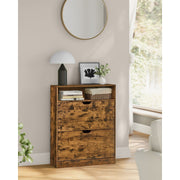 Narrow Hallway Shoe Storage Cabinet Rustic Brown by Vasagle