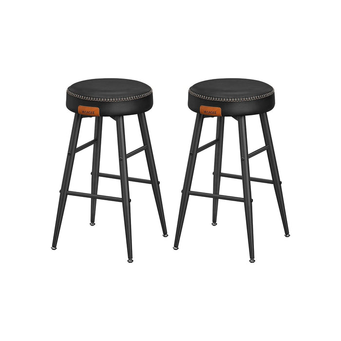 Vasagle Bar Stools Without Backs Set of 2, Ink Black, 63cm