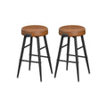 Ekho Bar Stools Without Backs Set of 2, 63cm - Brown Leather