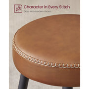 Ekho Bar Stools Without Backs Set of 2, 76cm Brown Leather