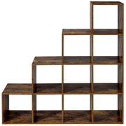 Cube Storage Room Divider by Vasagle - Rustic brown finish, features 10 open cubes for storage.