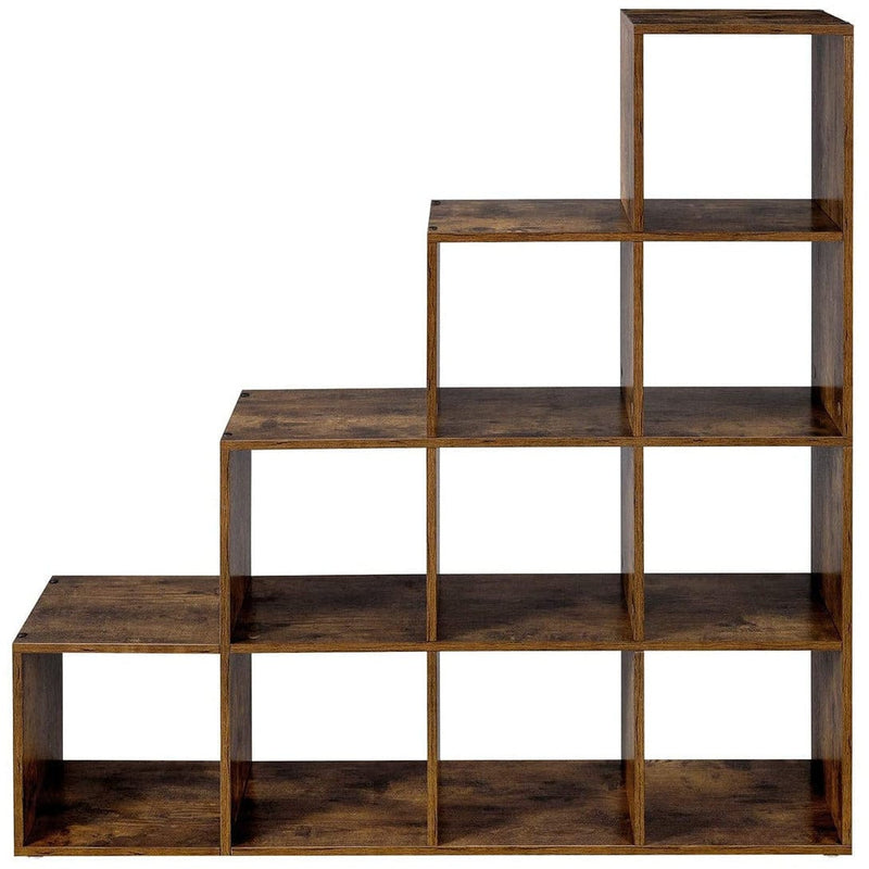 Cube Storage Room Divider by Vasagle - Rustic brown finish, features 10 open cubes for storage.