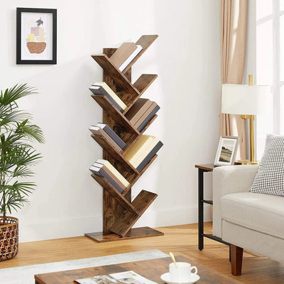 Tree Bookshelf by Vasagle (Rustic Brown)