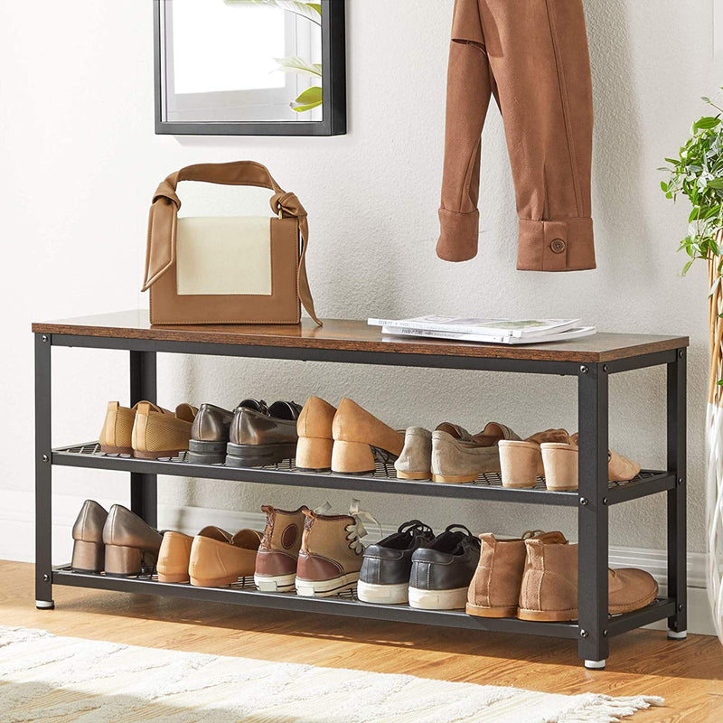 Vasagle Shoe Rack Bench With 2 Shelves For Hallway