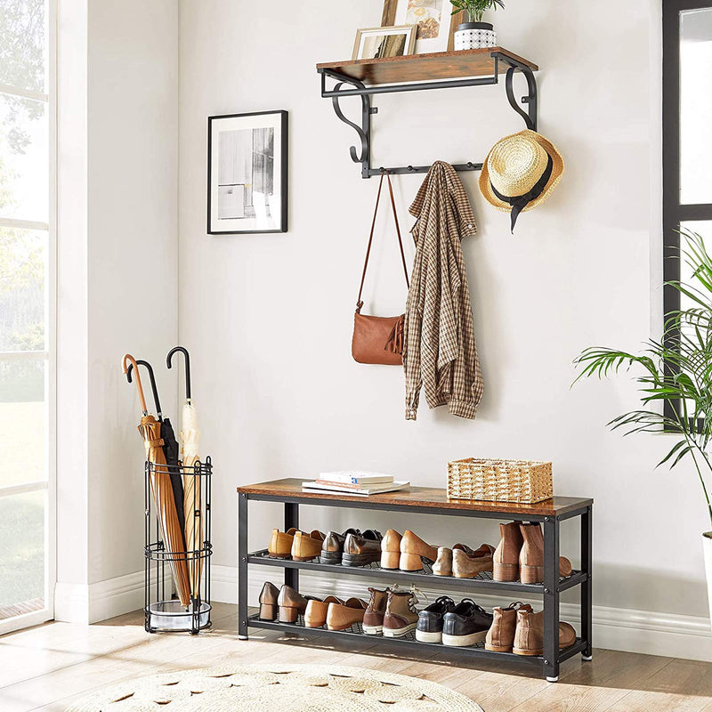 Vasagle Shoe Rack Bench With 2 Shelves For Hallway