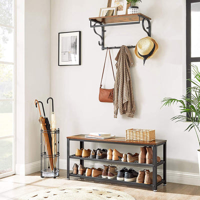 Vasagle Shoe Rack Bench With 2 Shelves For Hallway