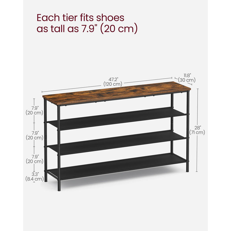 Vasagle Industrial Shoe Shelves, 4 Tier Songmics
