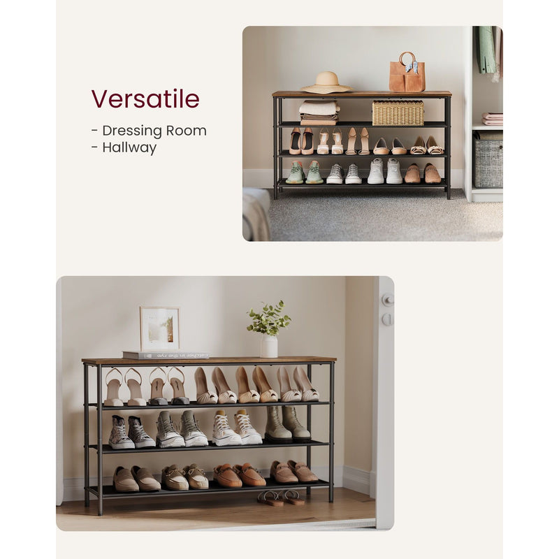 Vasagle Industrial Shoe Shelves, 4 Tier Songmics