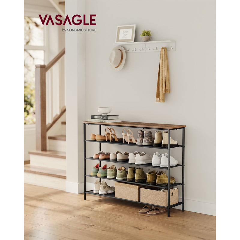 Vasagle Industrial Shoe Shelves, 5 Tiers